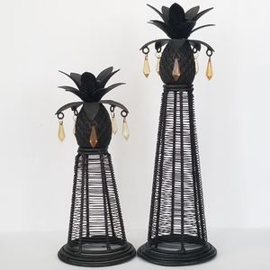 *2 Metal Pineapple Candle Holder Stands.